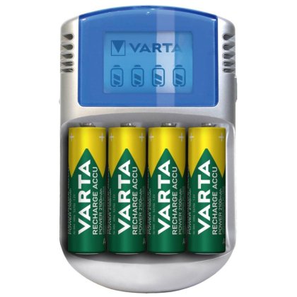 Зарядно за акумулаторни батерии VARTA с LCD дисплей и 4 батерии АА 2600 mAh