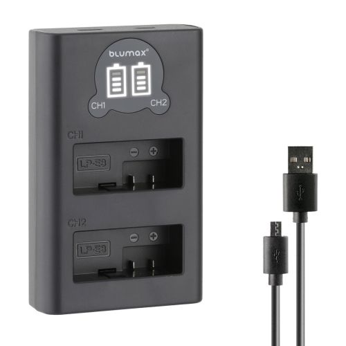 Зарядно за 2 батерии Canon LP-E8 с LCD дисплей - 8.4V