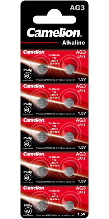 Алкални батерии AG3 Camelion - LR41 - 392 - 192