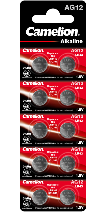 Алкални батерии AG12 Camelion - LR43 - 386 - 186