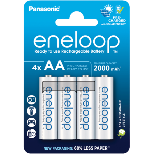 4 Акумулаторни батерии Panasonic Eneloop AA 2000 mAh - 1.2V