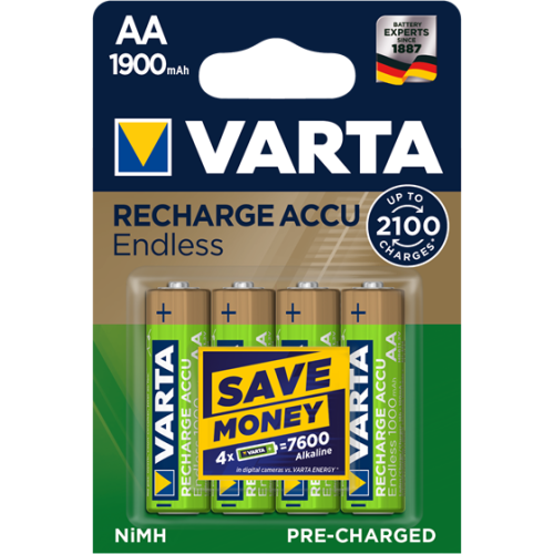 Акумулаторни батерии АА Varta Endless AA - 1900 mAh - 1.2V