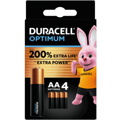 Алкални батерии АА Duracell Optimum MX1500 AA - 4 броя