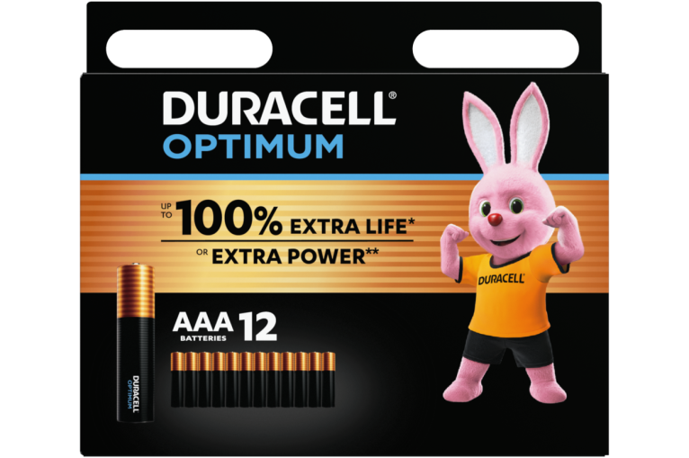Алкални батерии ААА Duracell Optimum MX2400 AAA - 12 броя