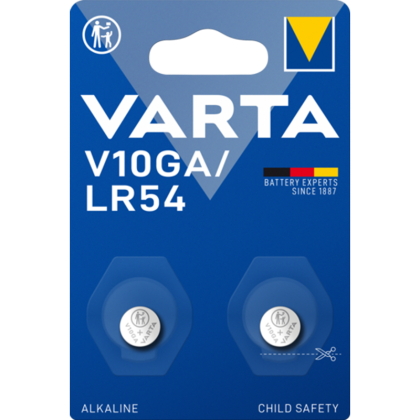 Алкални батерии LR54 AG10 - Varta V10GA LR54 1.5V - 2 броя