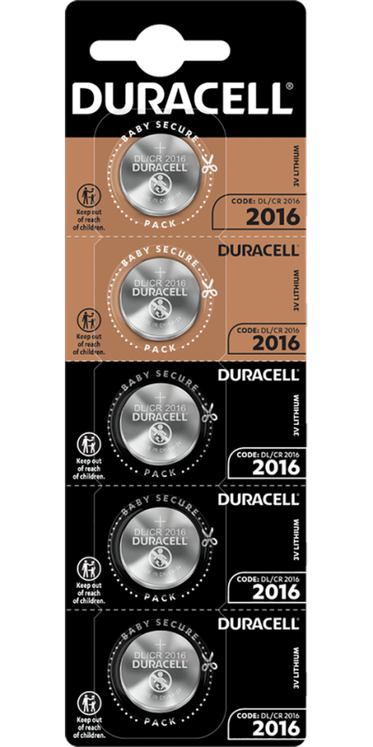 Литиеви батерии CR2016 3V Duracell DL2016 - 3V 5 батерии
